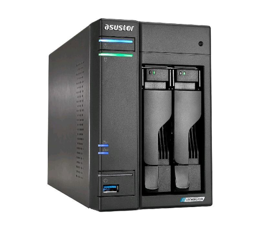 ASUSTOR LOCKERSTOR 2 GEN 2 NAS CHASSIS DESKTOP CELERON N5105 2GHz RAM 4GB-2 BAY HDD/SSD 2.5"/3.5"/M.2 COLORE NERO